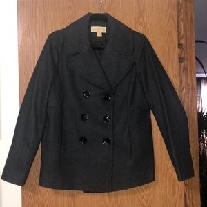 Michael Kros Winter Coat- pea coat length.